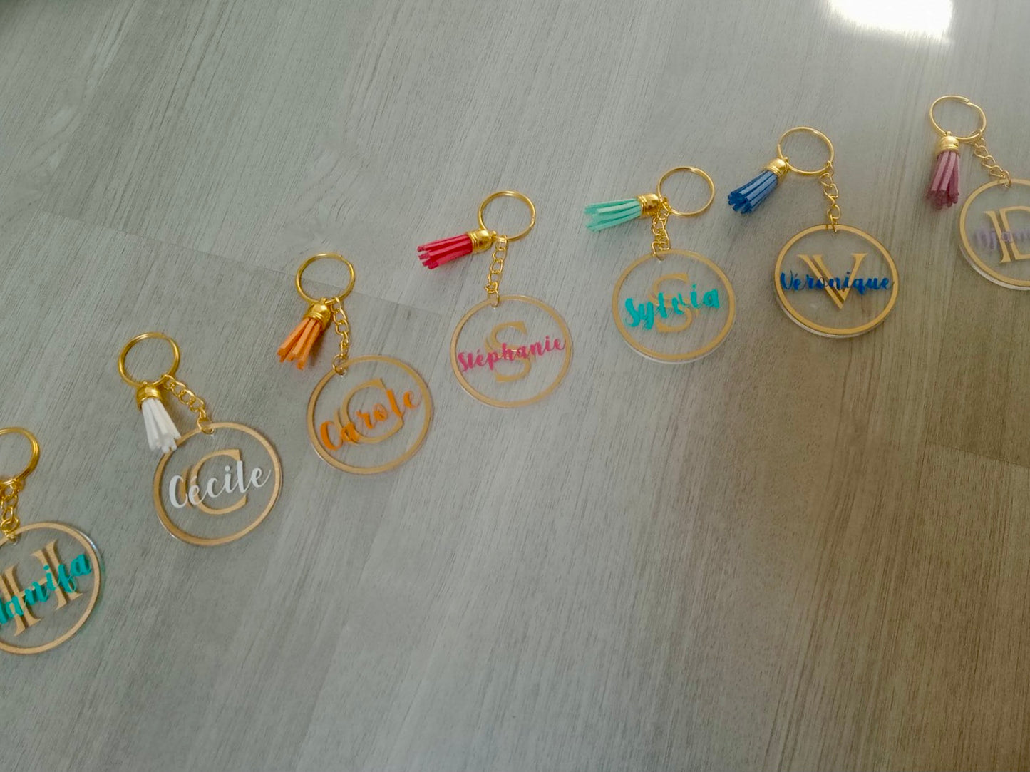 Porte clés initiale + prénom