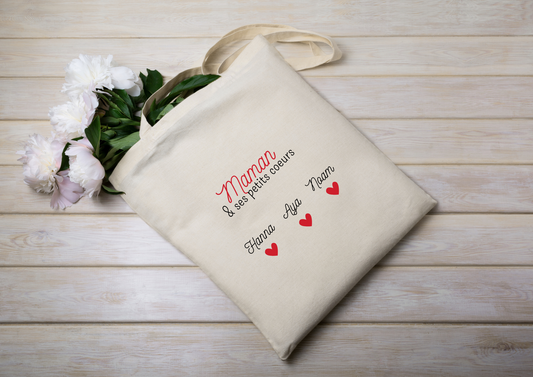 Tote Bag "Maman & ses petits coeurs"