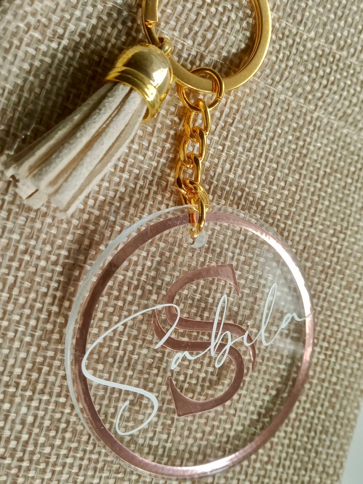 Porte clés initiale + prénom