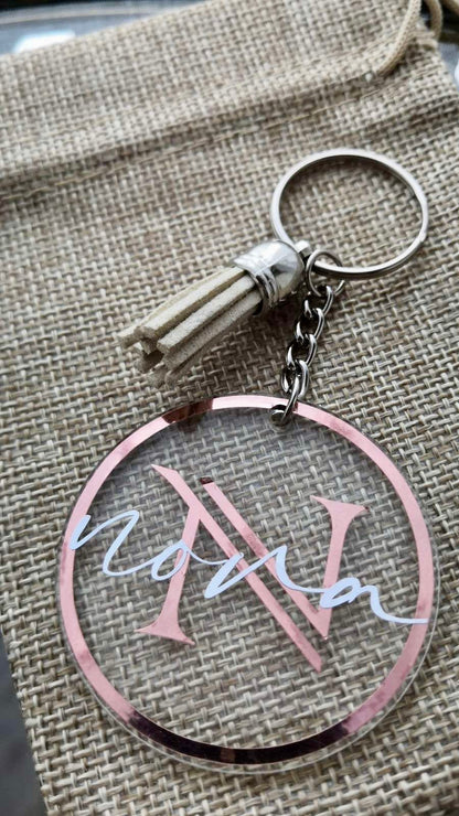 Porte clés initiale + prénom