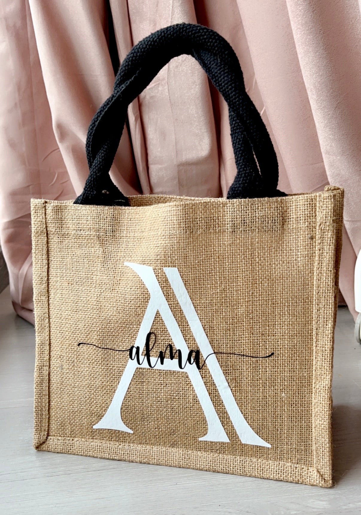 Sac en Jute Initiale + Prénom
