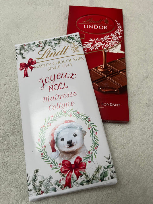 Tablette de chocolat Lindt personnalisée