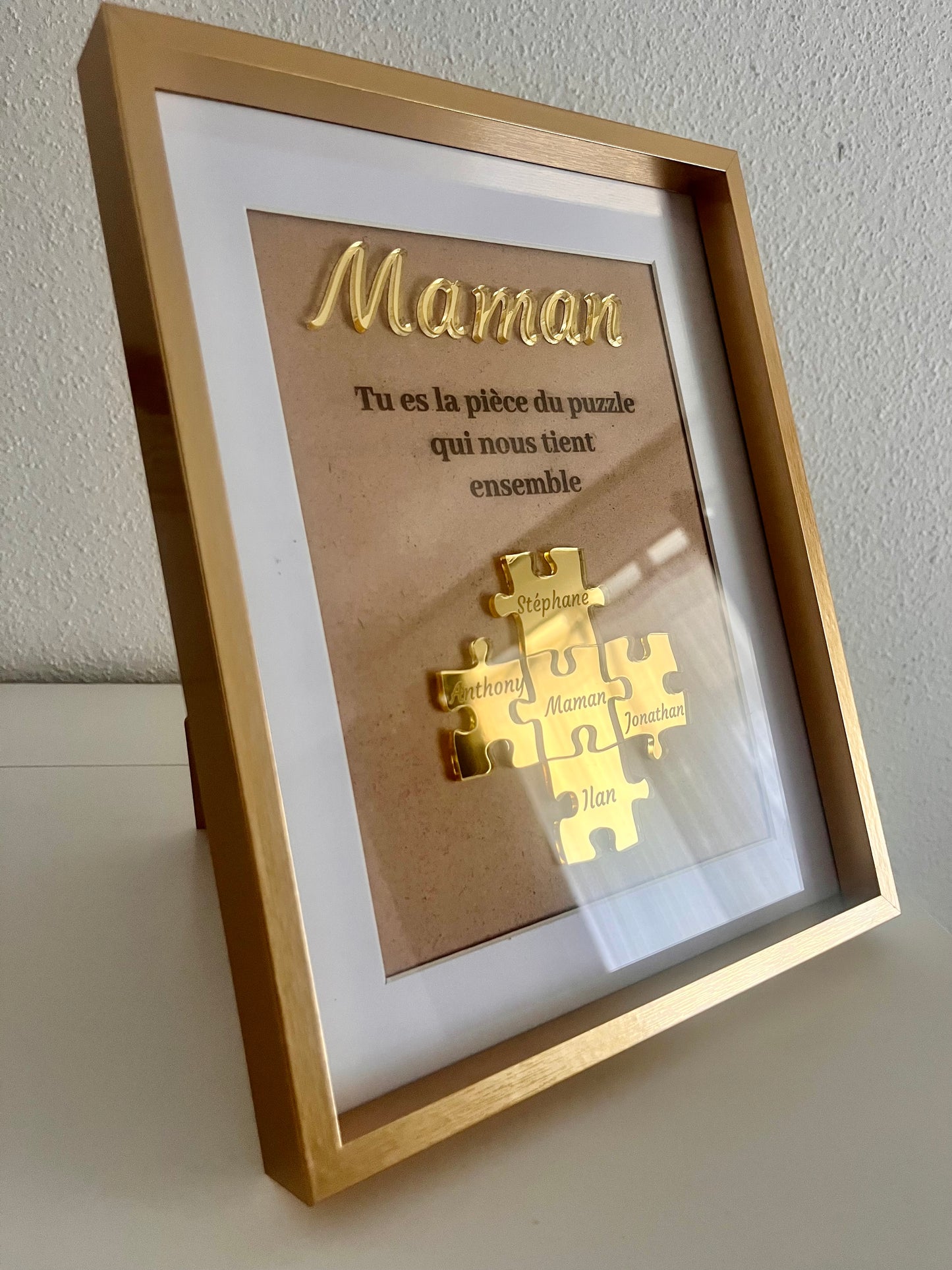 Cadre personnalisé “Maman” – Pièce de puzzle familiale