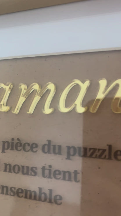 Cadre personnalisé “Maman” – Pièce de puzzle familiale